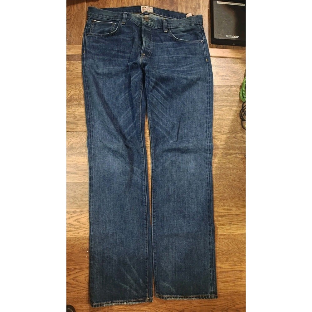 VTG 90s Fossil Premium Wear Selvedge Blue Jeans Denim Button Fly Men's 36x32 USA